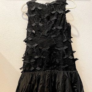 Valentino Red -Taffeta Ribbons Lace Cocktail Dress